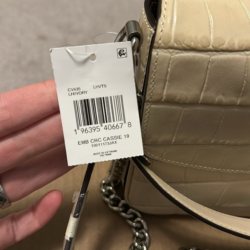Coach Cassie Crossbody Croc Leather Bag NWT - Picture 4 of 8